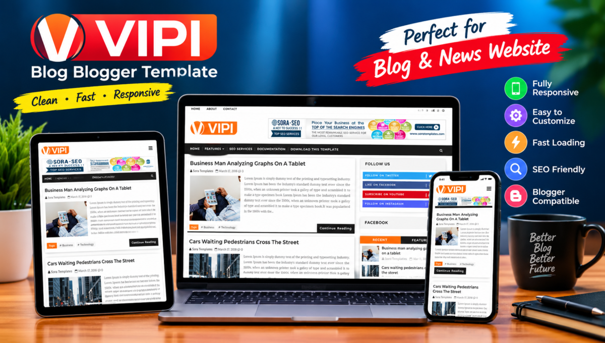 VIPI Blog Blogger Template Free Download v1.0